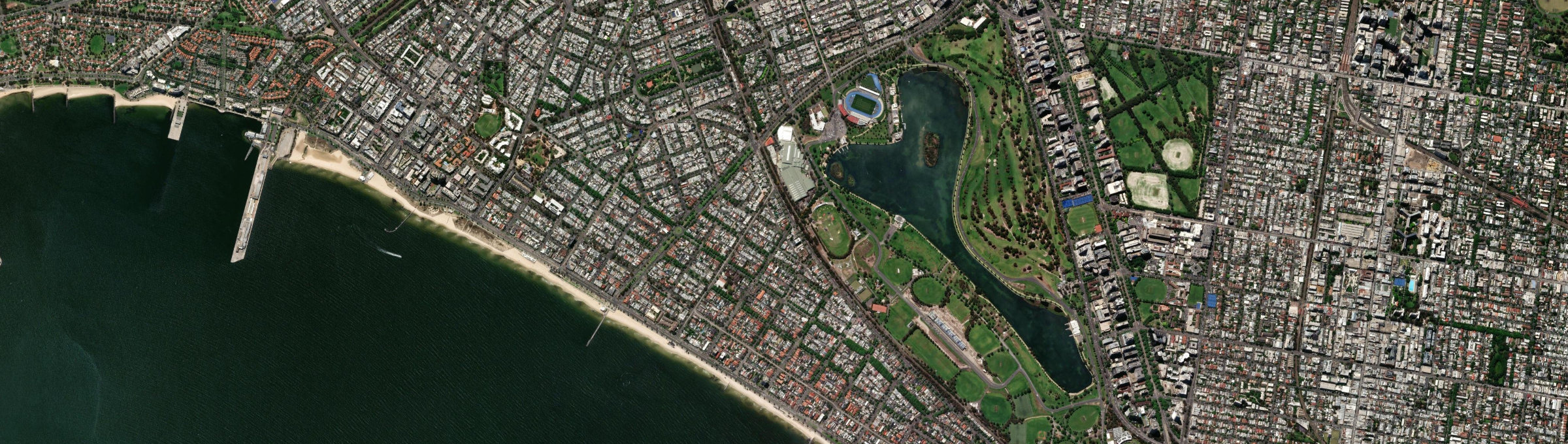 Aerial view of Albert Park (Vic.), VIC