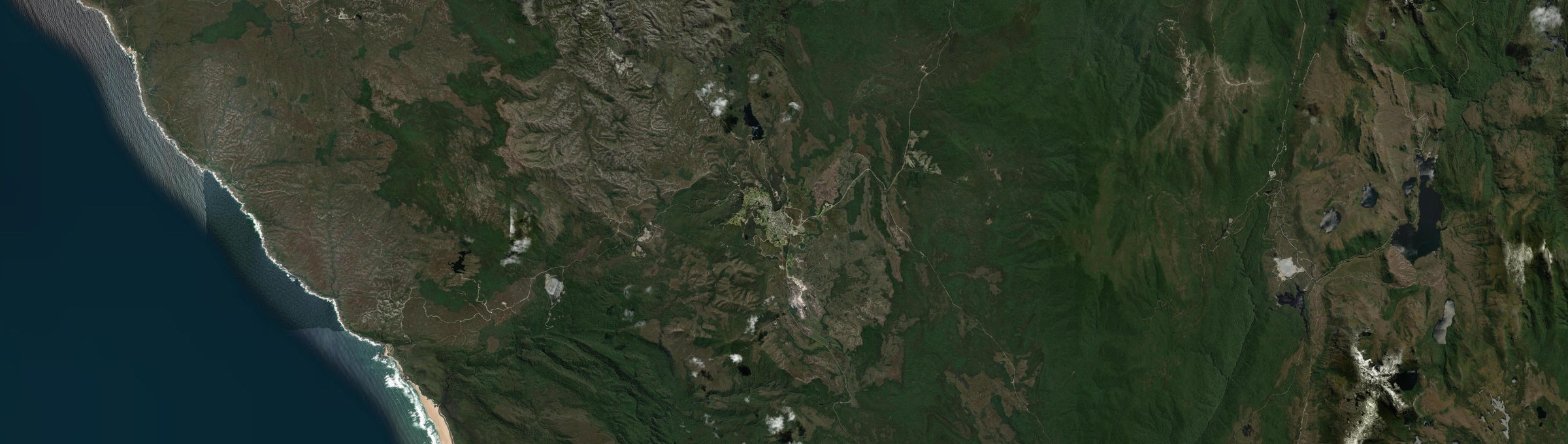 Aerial view of Zeehan, TAS