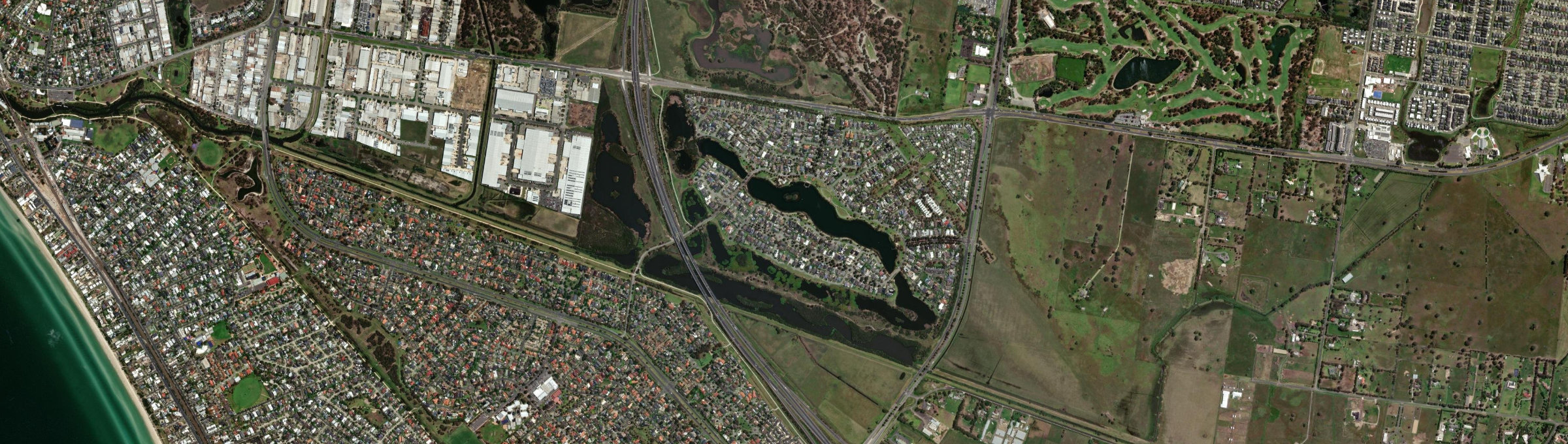 Aerial view of Waterways, VIC