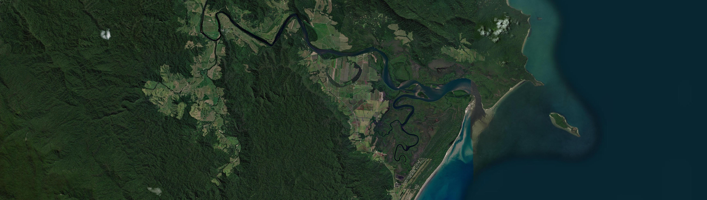Aerial view of Lower Daintree, QLD