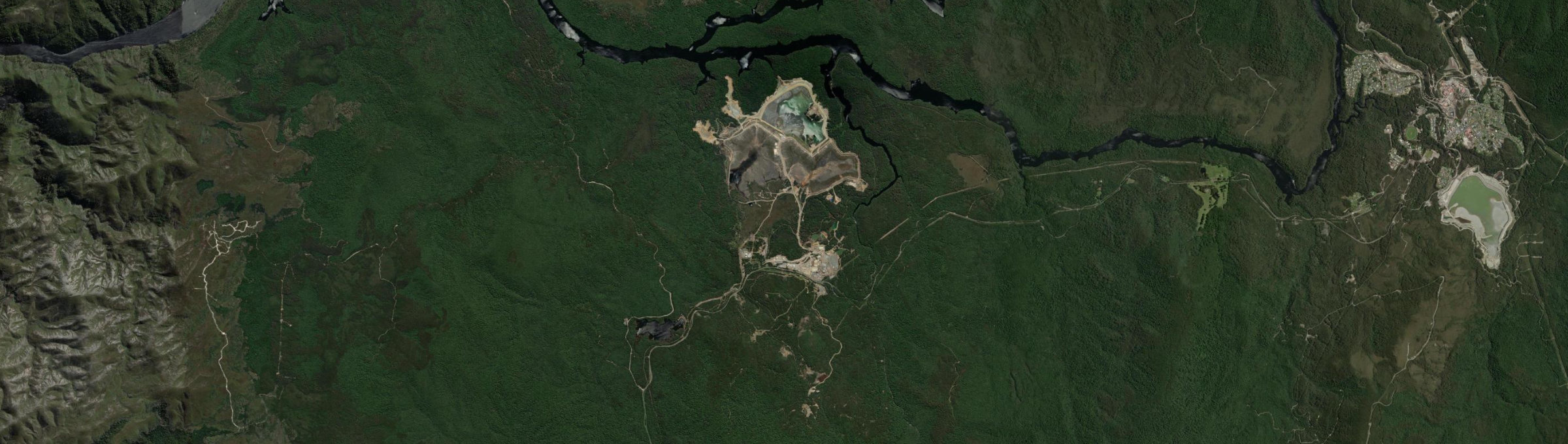 Aerial view of Renison Bell, TAS