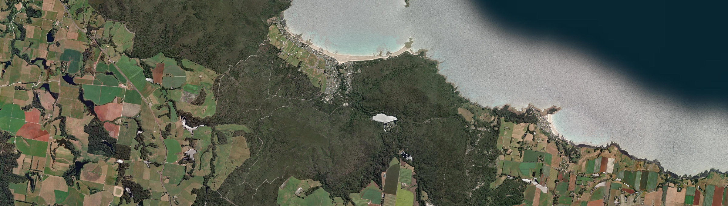 Aerial view of Sisters Beach, TAS