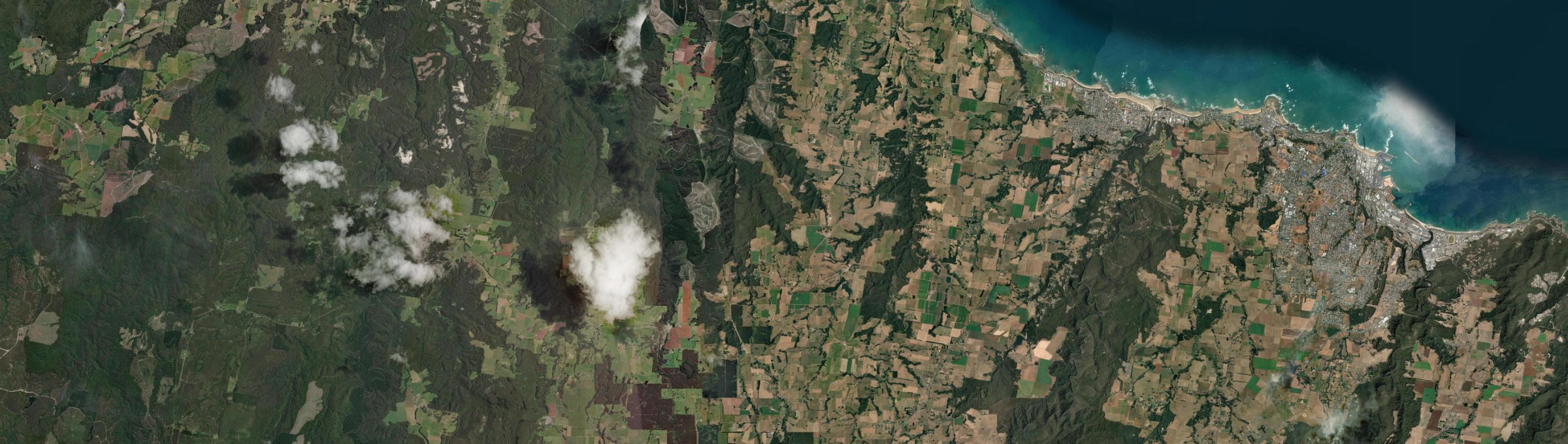 Aerial view of Mount Hicks, TAS