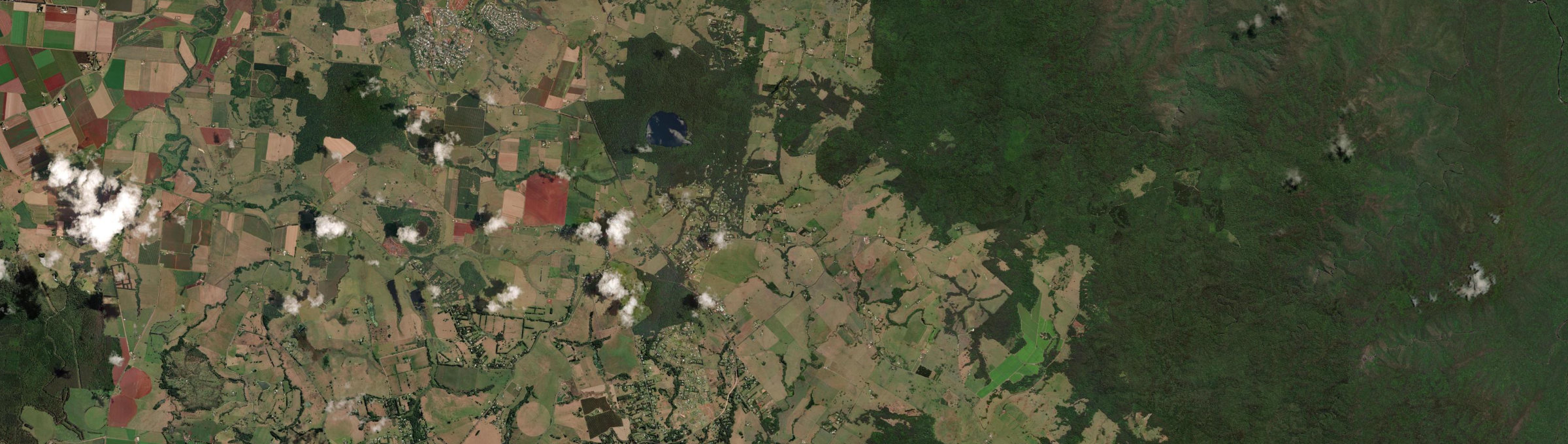 Aerial view of Lake Eacham, QLD