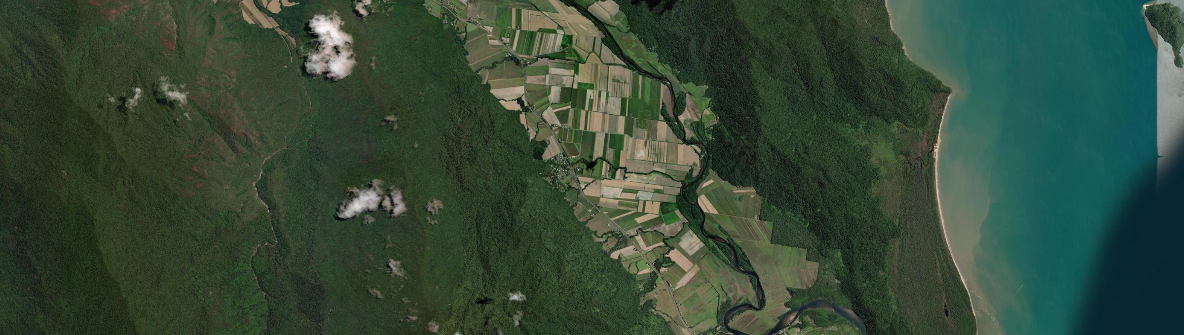 Aerial view of Fishery Falls, QLD