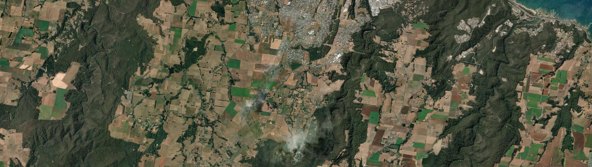 Aerial view of Romaine, TAS