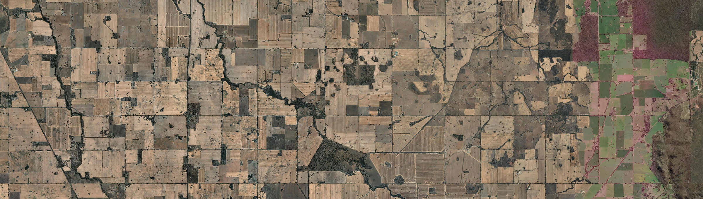 Aerial view of Lake Rowan, VIC
