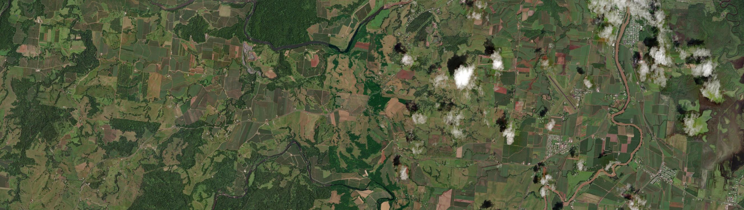 Aerial view of Pin Gin Hill, QLD