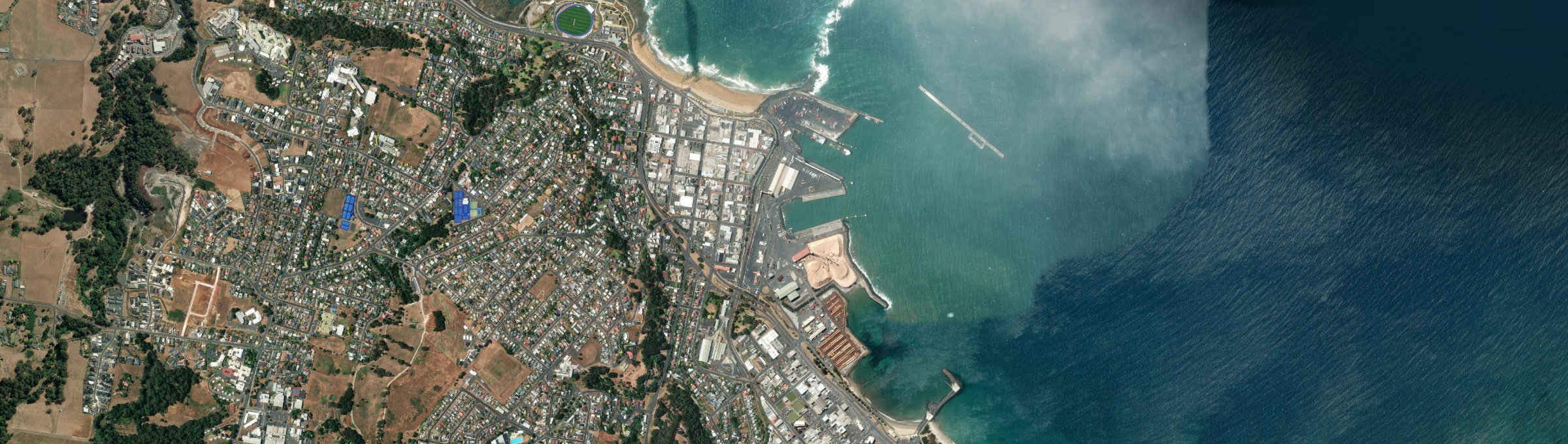 Aerial view of Burnie, TAS