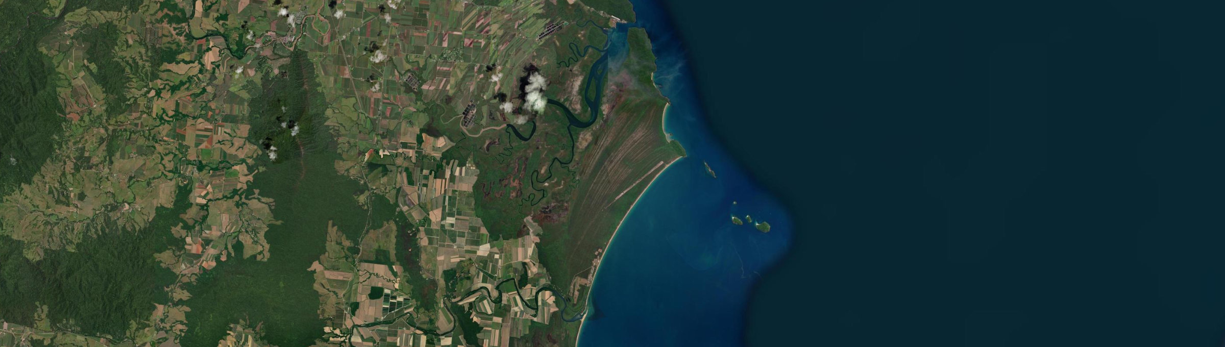 Aerial view of Cowley Beach, QLD