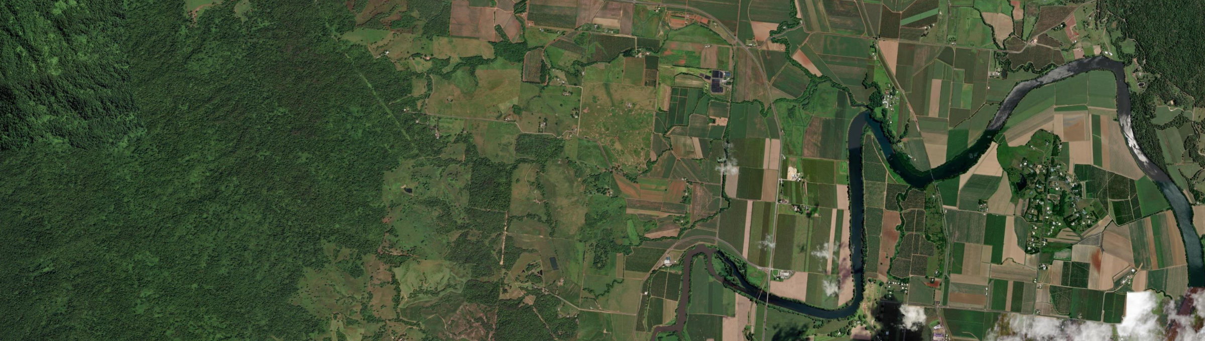Aerial view of Fitzgerald Creek, QLD