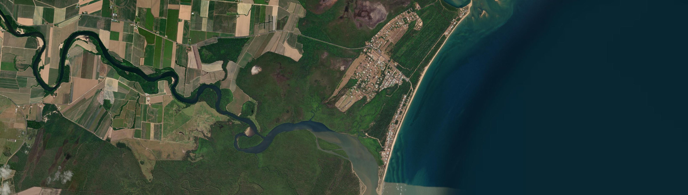 Aerial view of Tully Heads, QLD