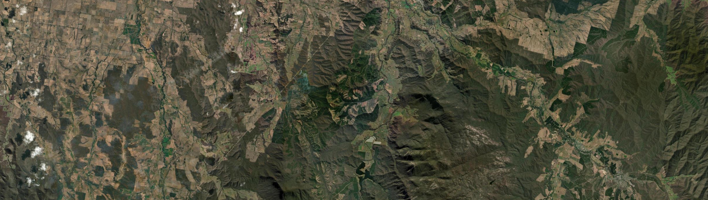 Aerial view of Buffalo River, VIC