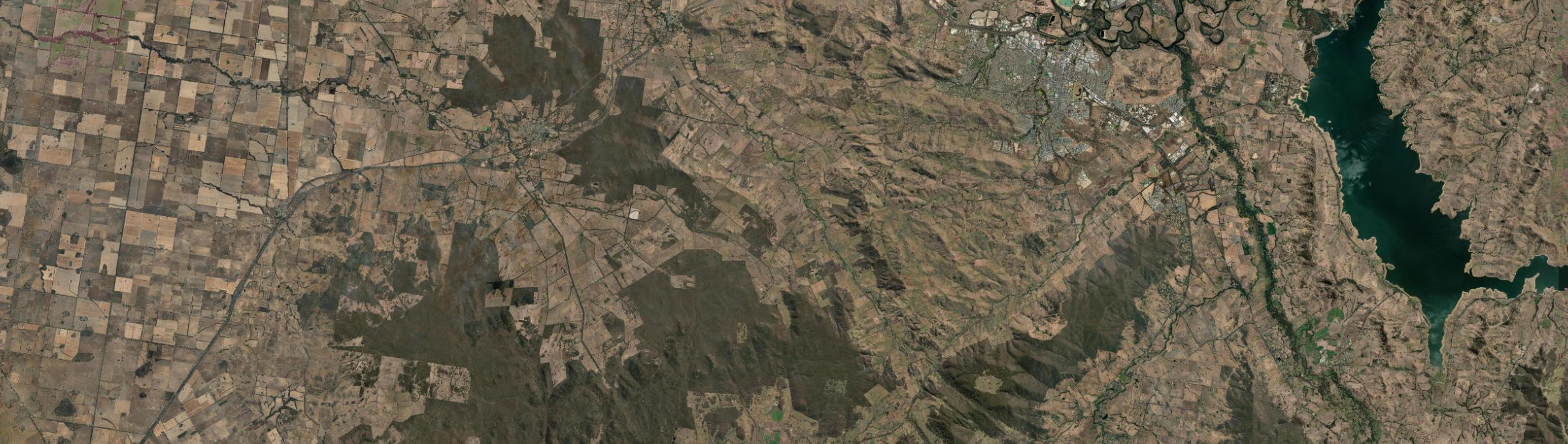 Aerial view of Indigo Valley, VIC