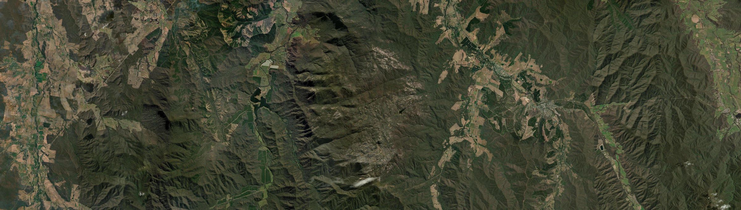 Aerial view of Mount Buffalo, VIC