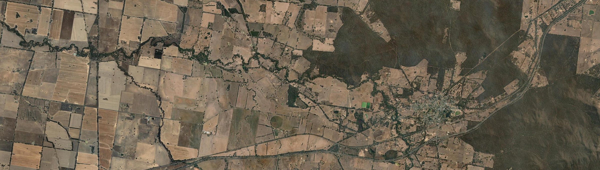 Aerial view of Chiltern Valley, VIC