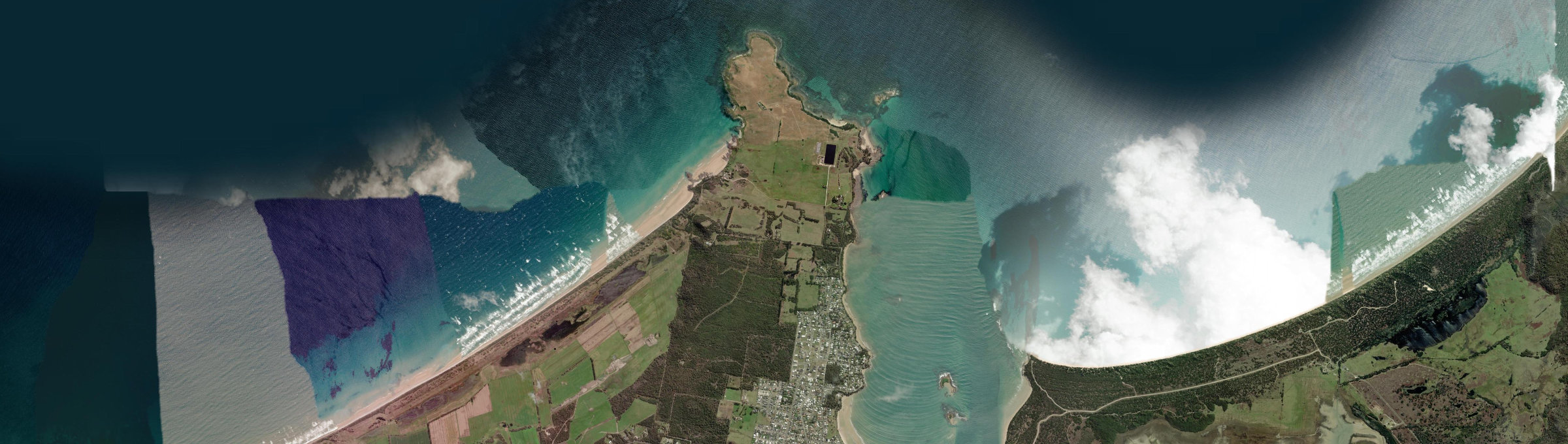 Aerial view of Hawley Beach, TAS