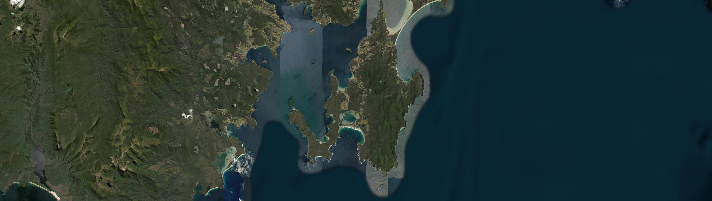 Aerial view of South Bruny, TAS