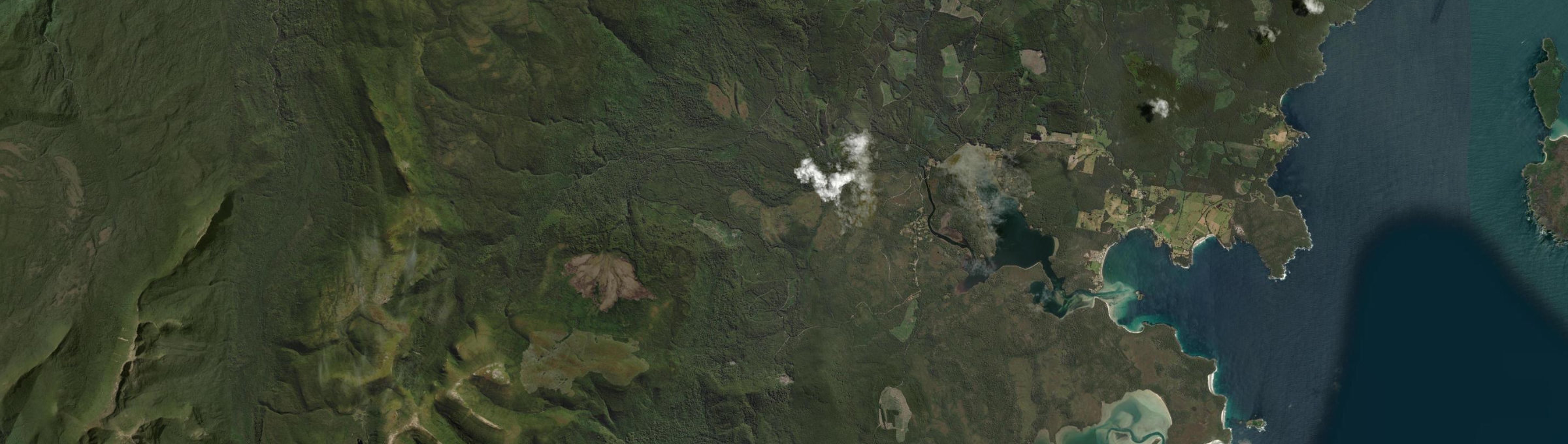 Aerial view of Lune River, TAS