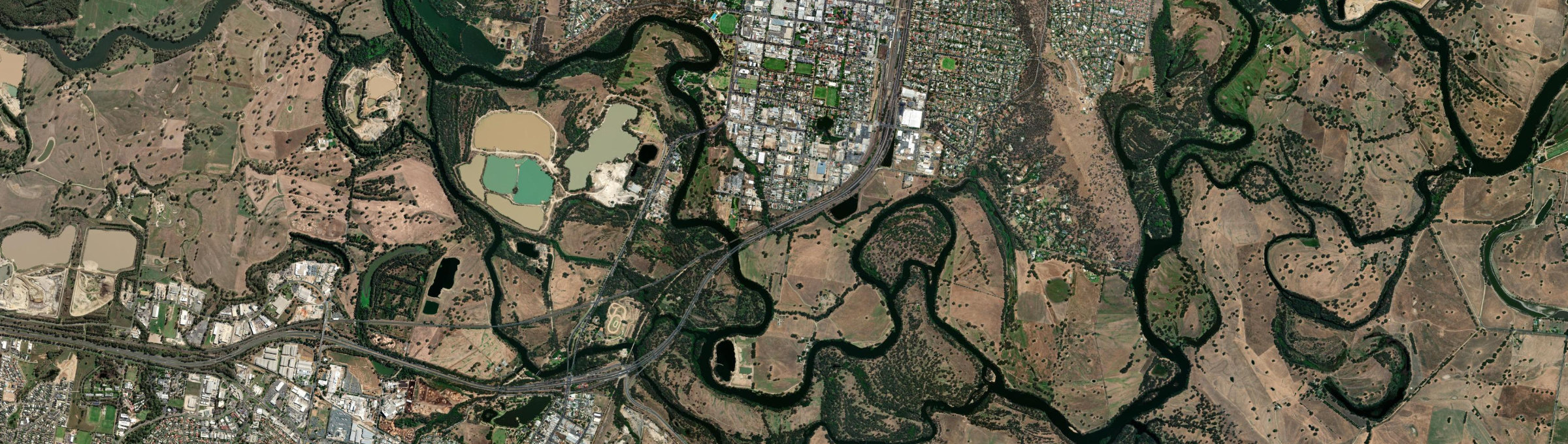 Aerial view of South Albury, NSW