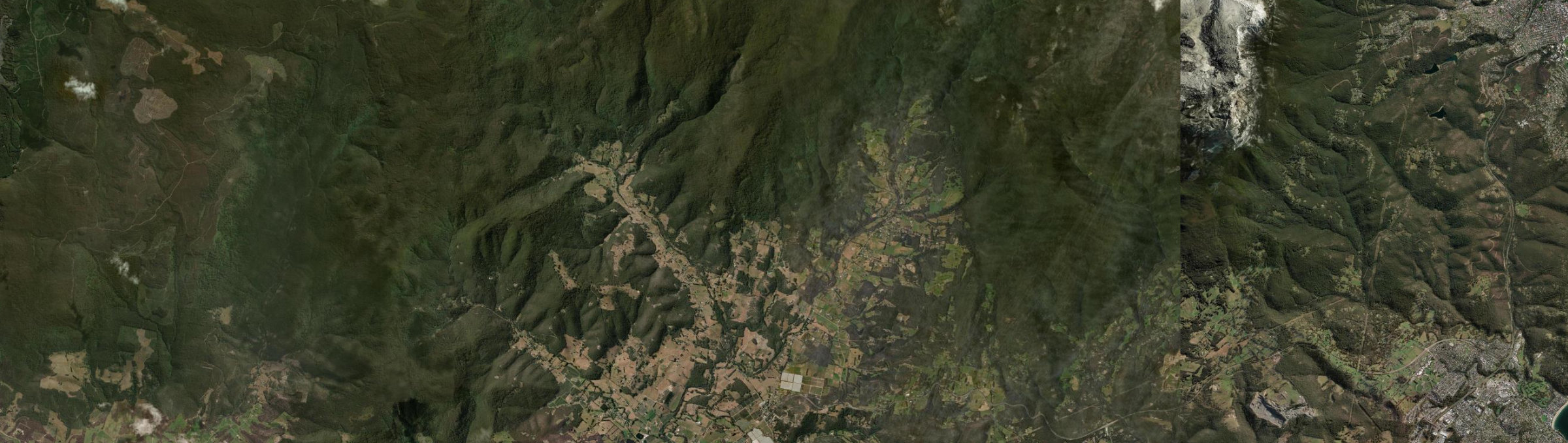 Aerial view of Mountain River, TAS
