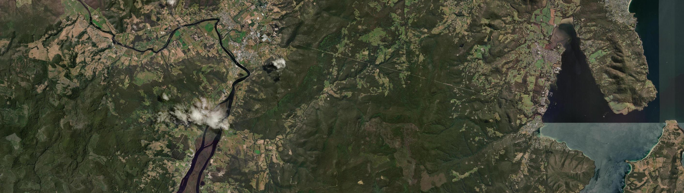 Aerial view of Pelverata, TAS