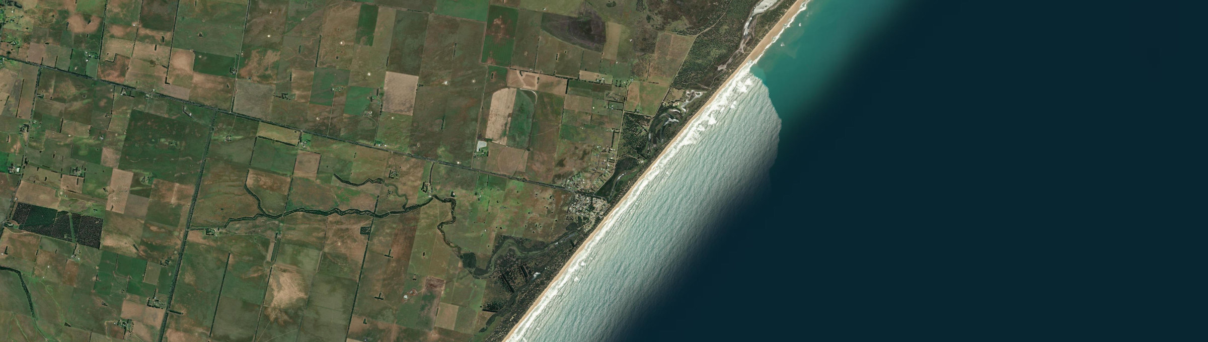 Aerial view of Woodside Beach, VIC