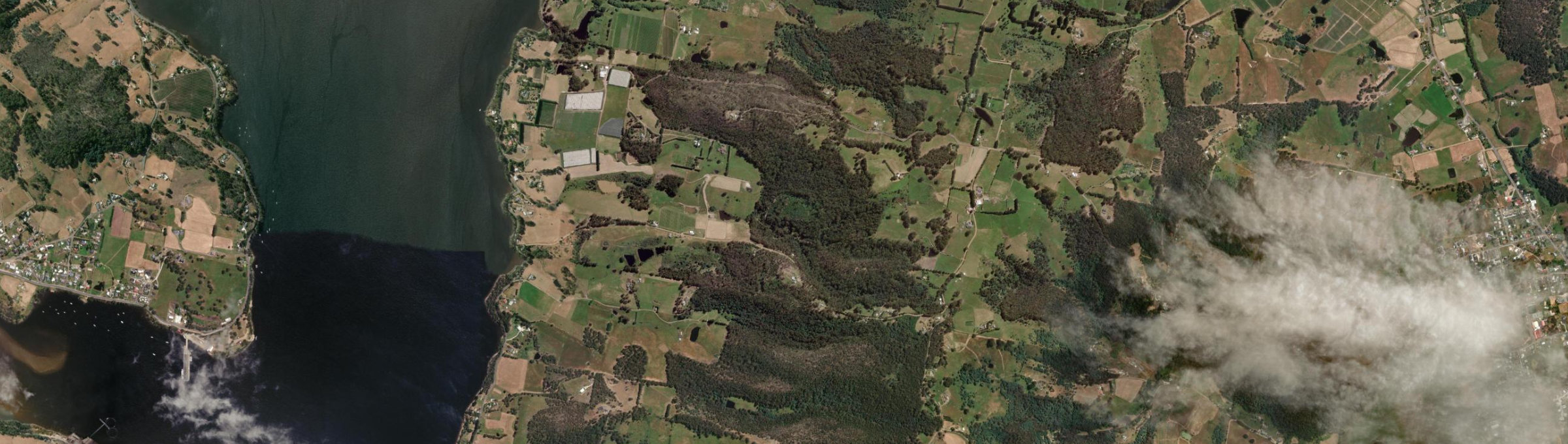 Aerial view of Lower Wattle Grove, TAS