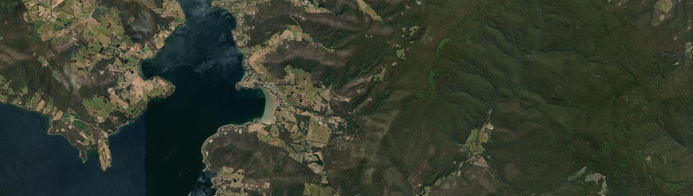 Aerial view of Deep Bay, TAS