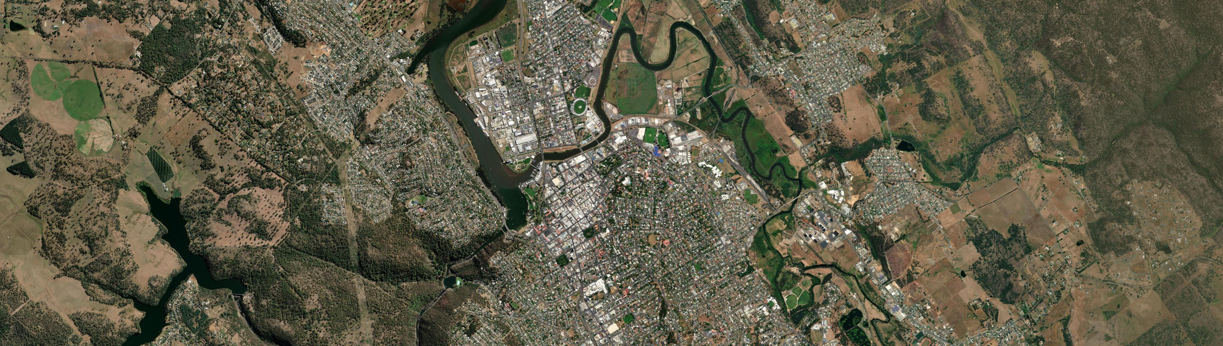 Aerial view of Launceston, TAS