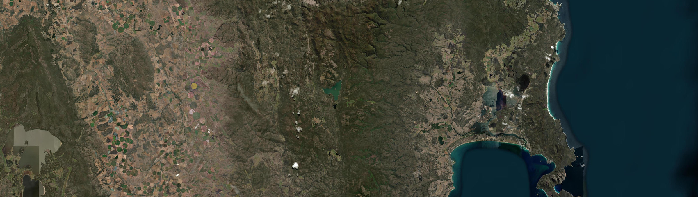 Aerial view of Lake Leake, TAS