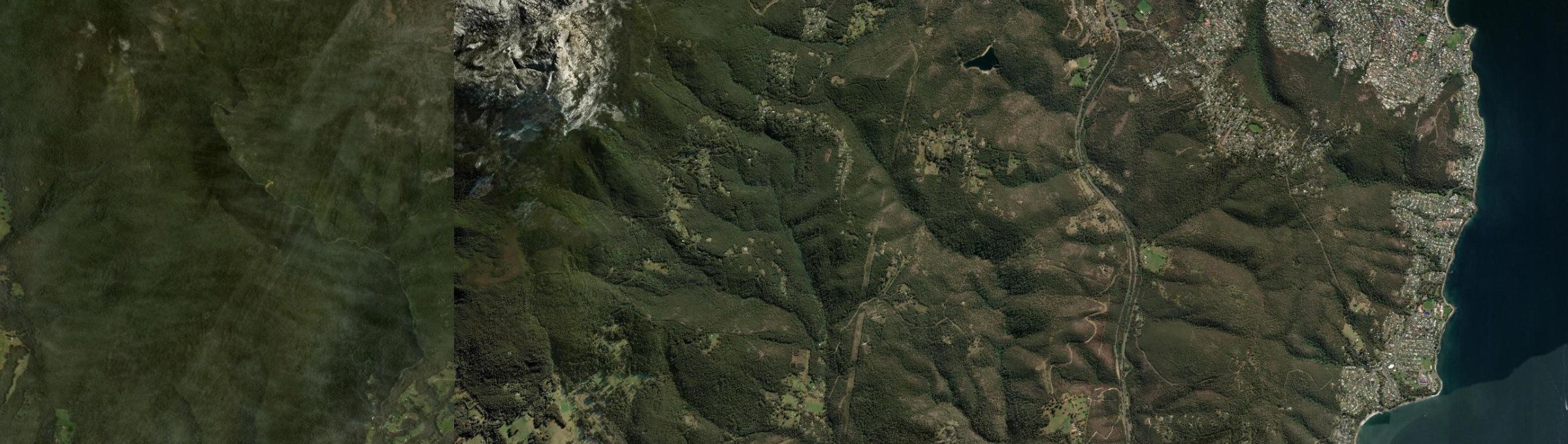Aerial view of Fern Tree, TAS