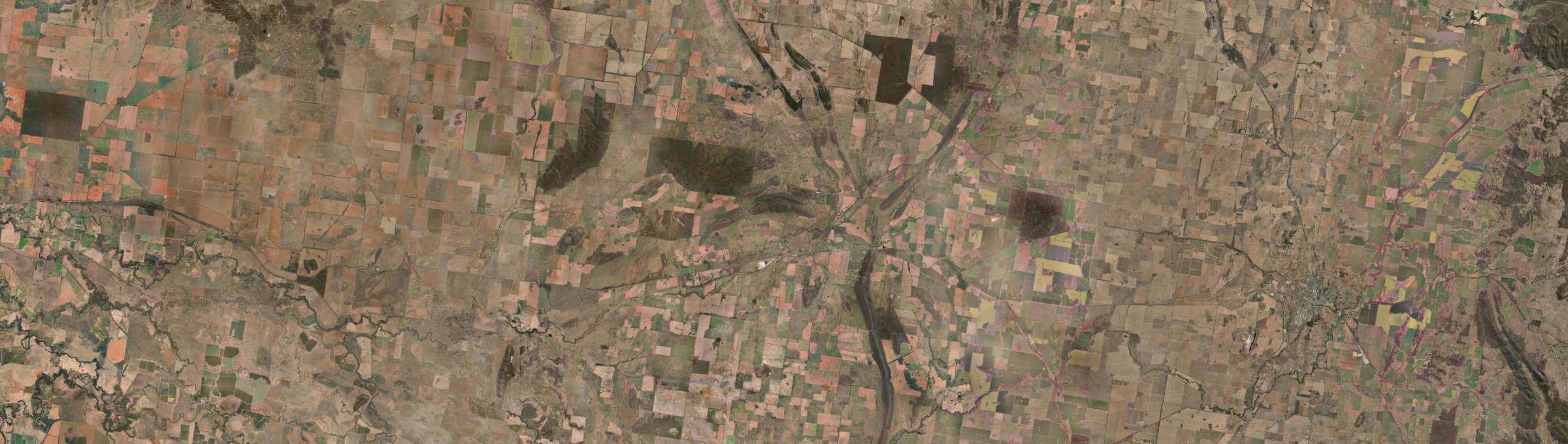 Aerial view of Bogan Gate, NSW