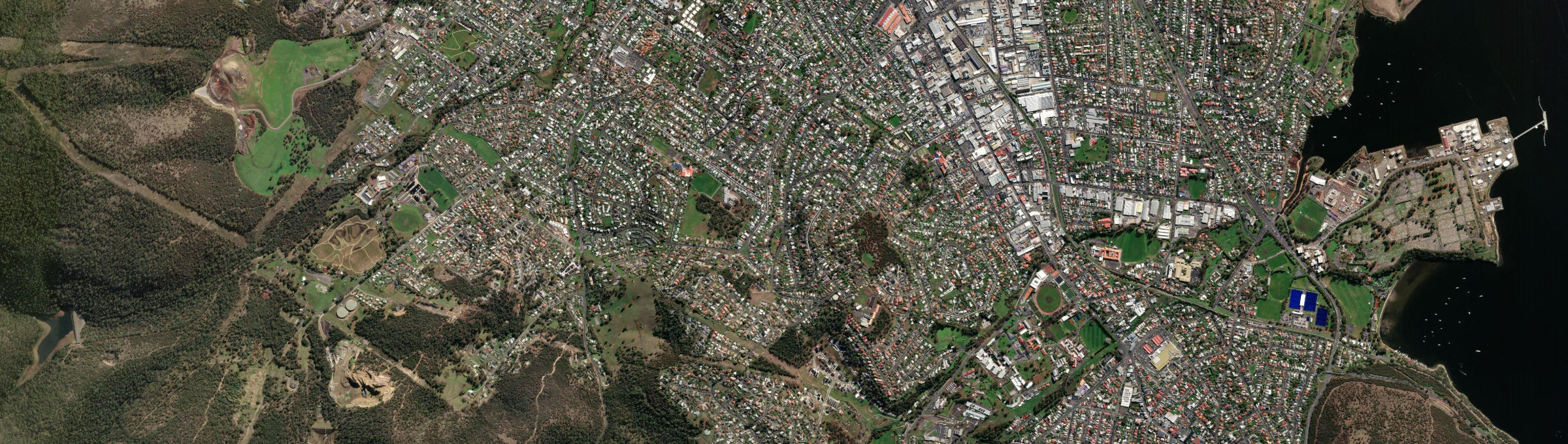 Aerial view of West Moonah, TAS