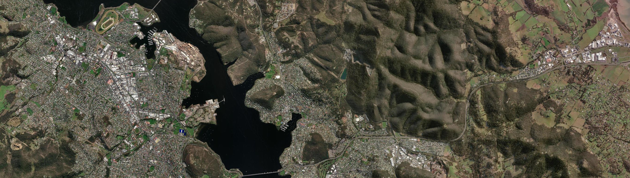 Aerial view of Lindisfarne, TAS