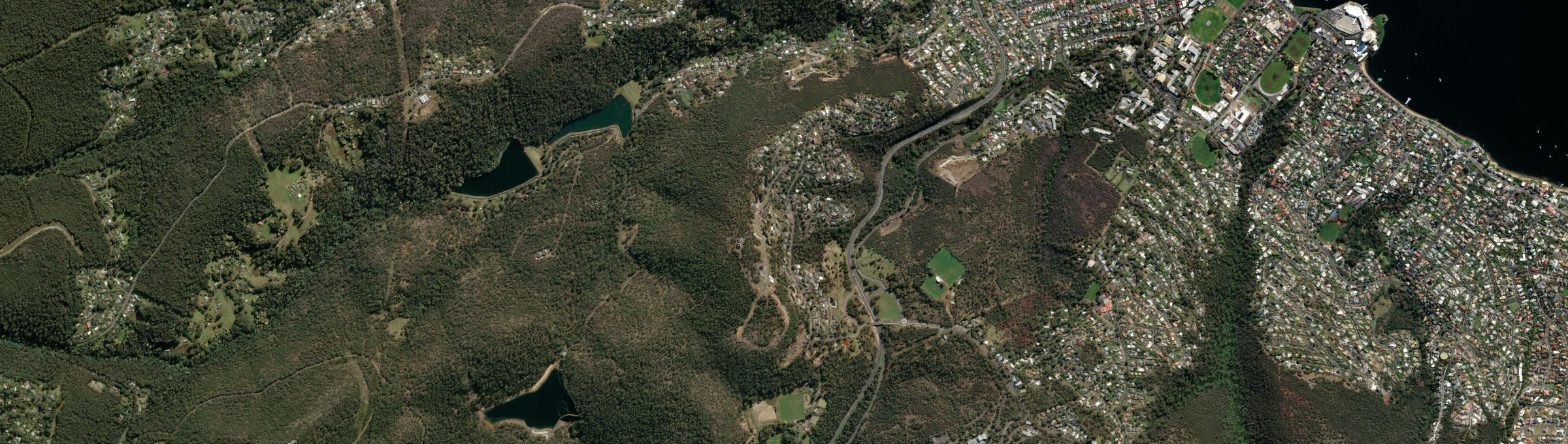 Aerial view of Tolmans Hill, TAS