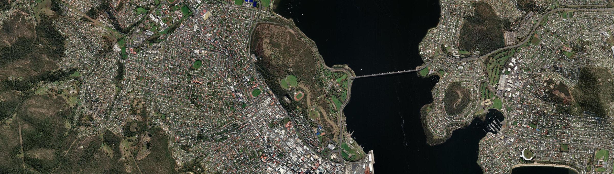 Aerial view of Queens Domain, TAS