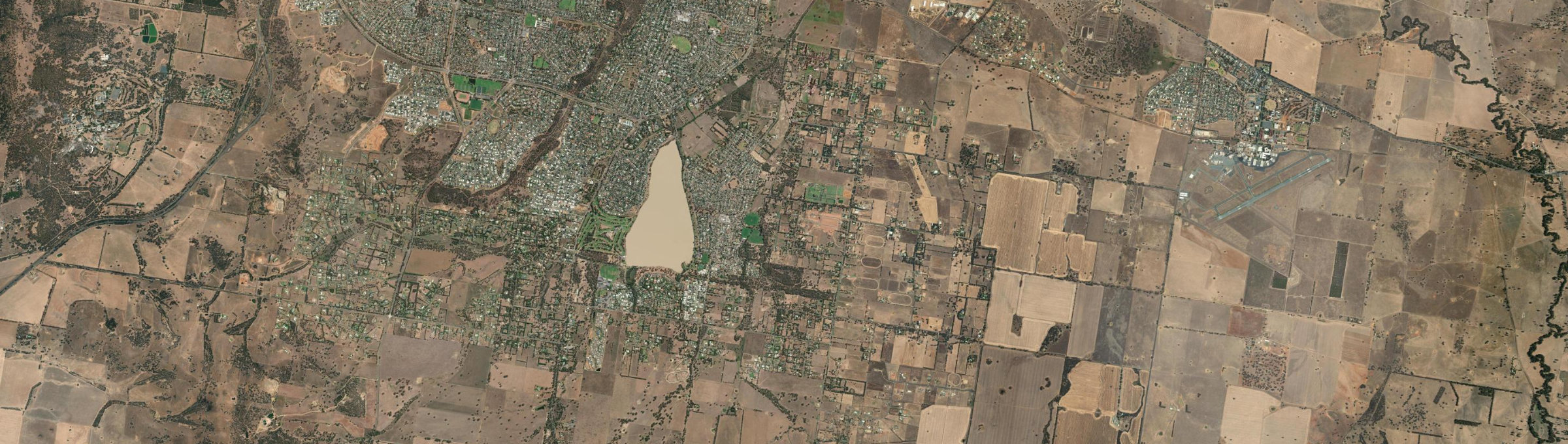 Aerial view of Lake Albert (NSW), NSW