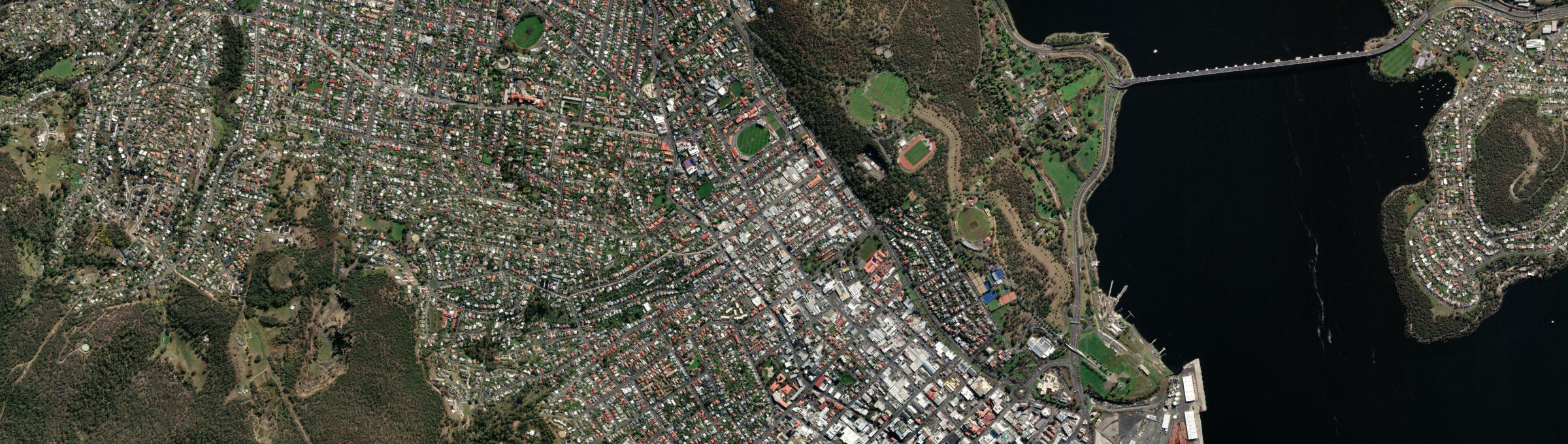 Aerial view of North Hobart, TAS