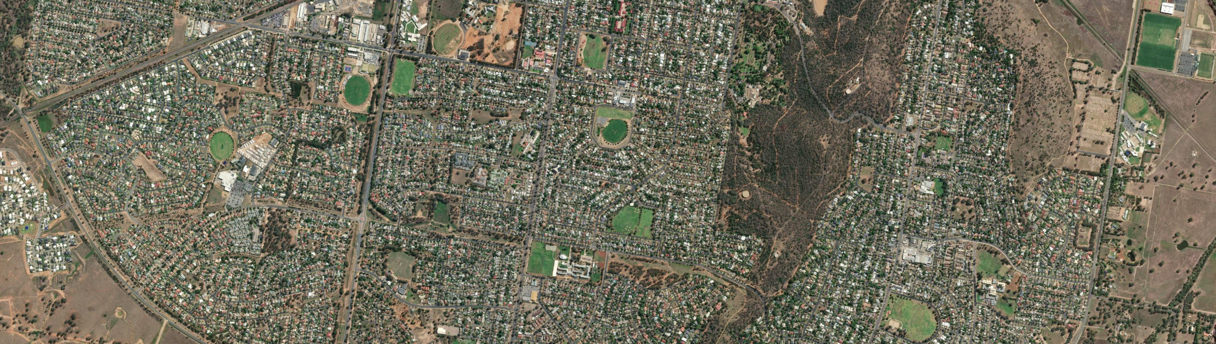 Aerial view of Mount Austin, NSW