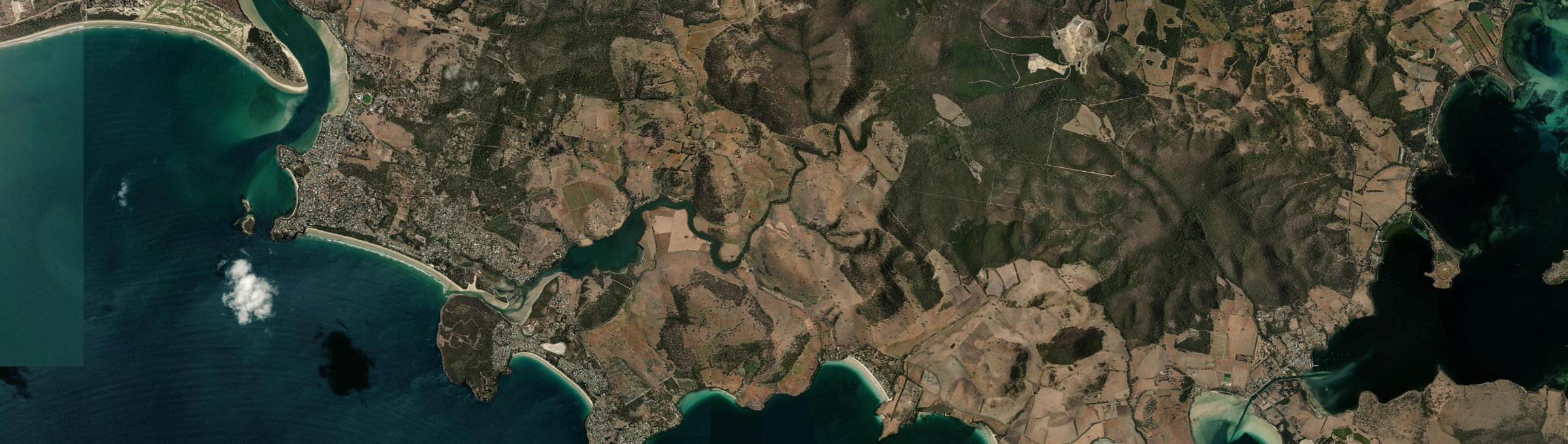 Aerial view of Carlton River, TAS