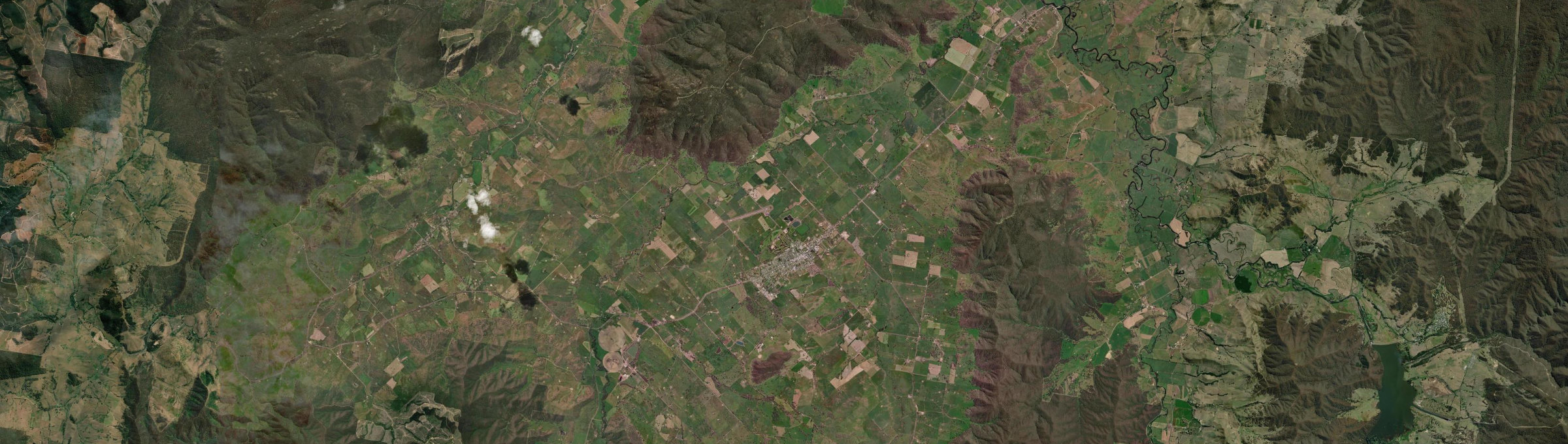 Aerial view of Corryong, VIC