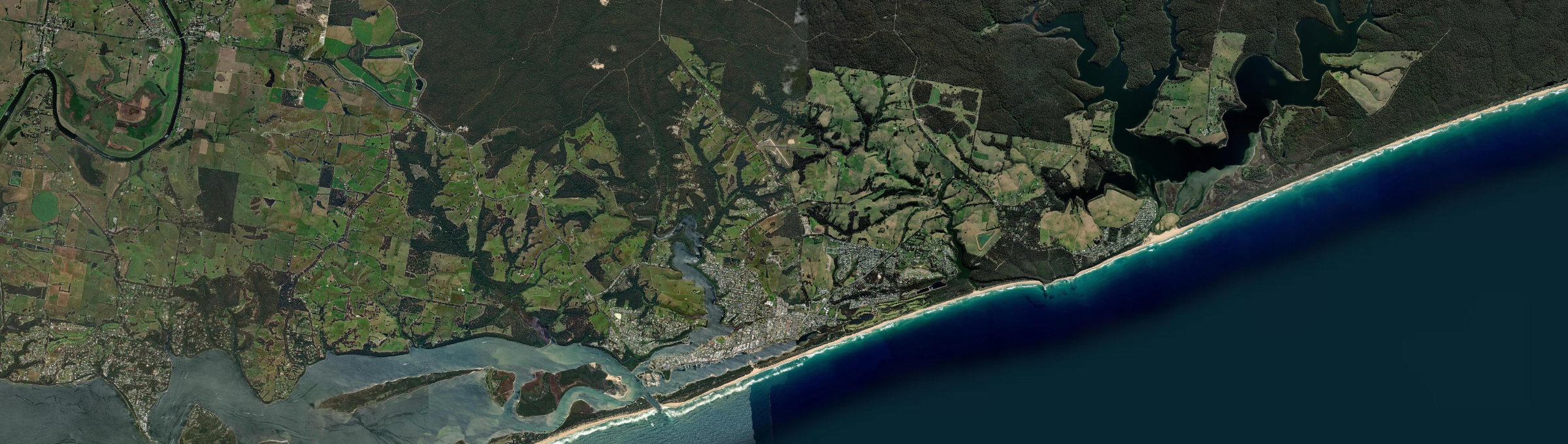 Aerial view of Lakes Entrance, VIC