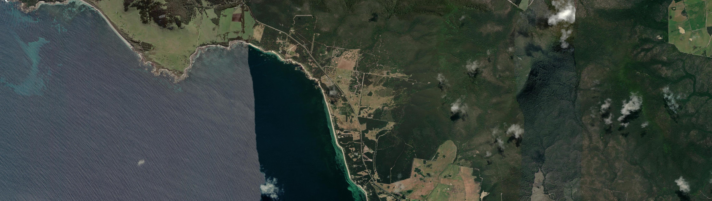 Aerial view of Blue Rocks, TAS