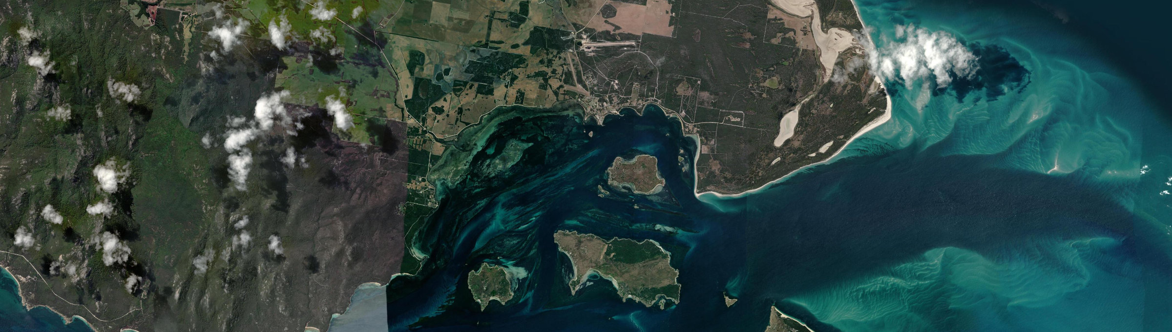Aerial view of Lady Barron, TAS