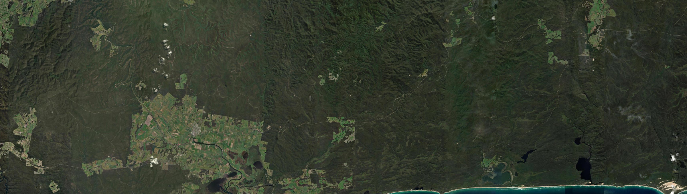Aerial view of Cabbage Tree Creek, VIC