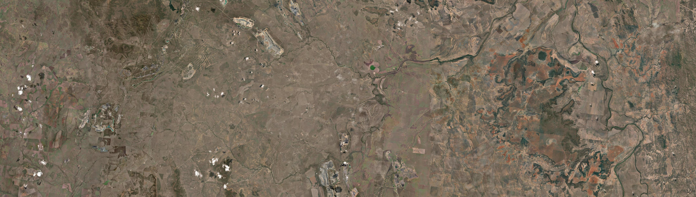 Aerial view of Mackenzie River, QLD