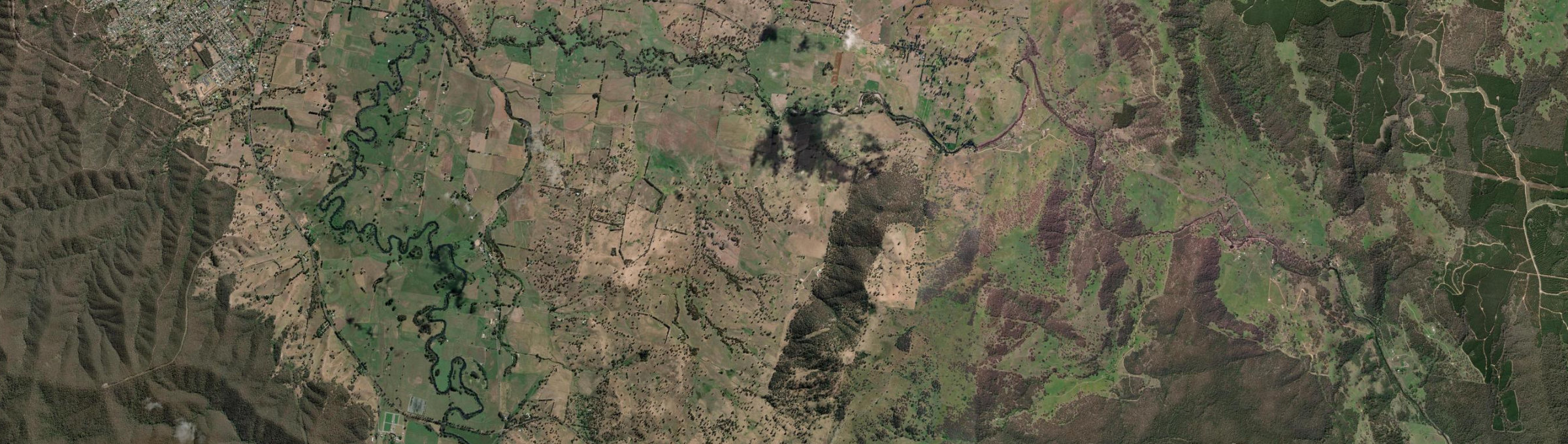 Aerial view of Little River (NSW), NSW