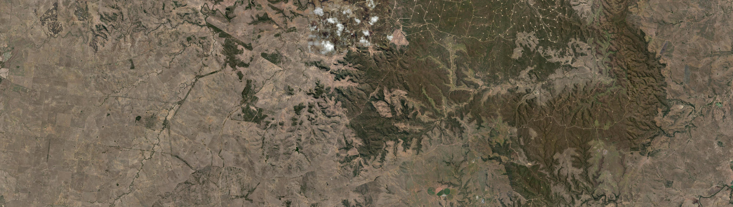 Aerial view of Pony Hills, QLD
