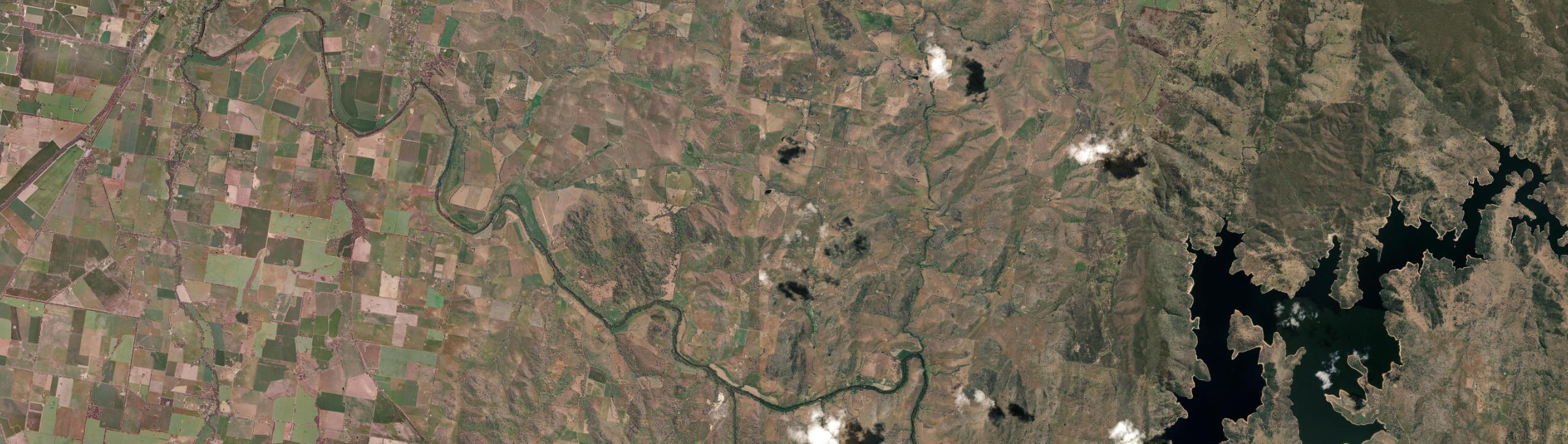 Aerial view of Darbys Falls, NSW